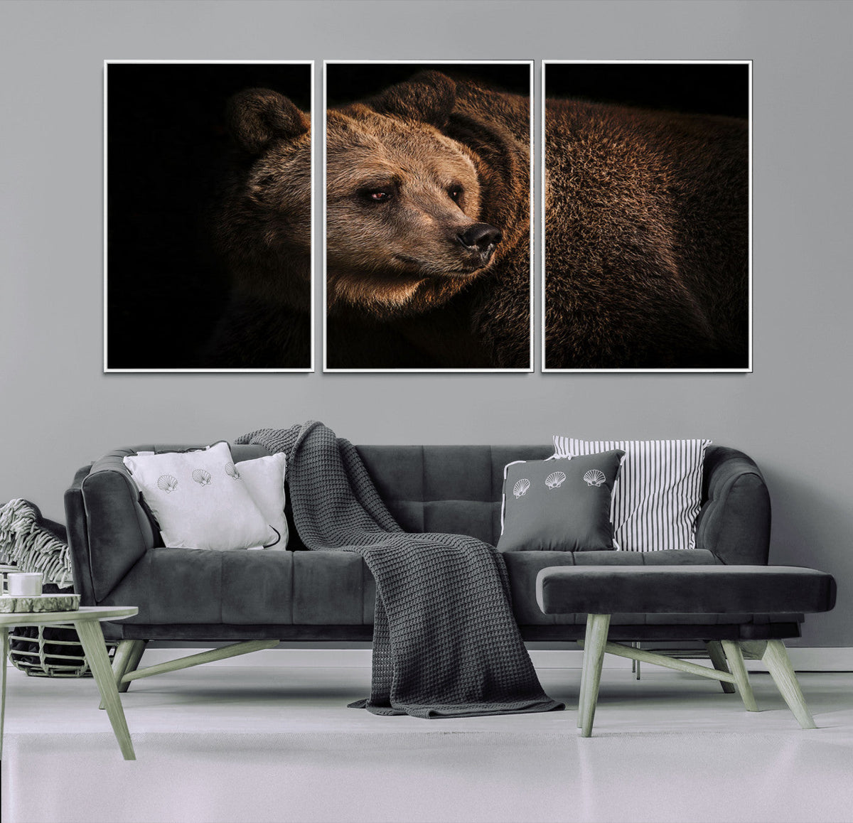 Wild Grizzly 399 Bear Canvas Wall Art Print, Bear Animal