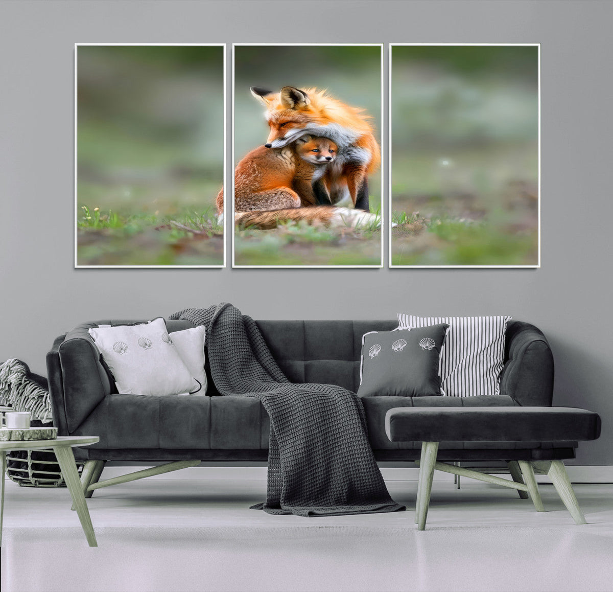 Heartwarming Fox and Baby Cub Wall Art | Ready to Hang