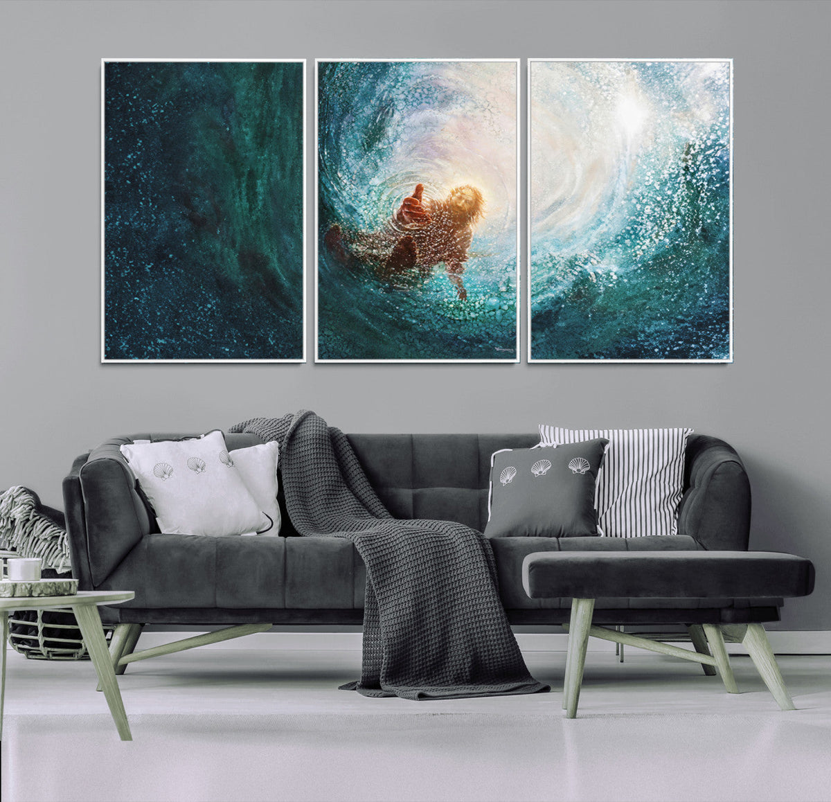 Powerful Jesus Canvas Print - Hand of Salvation,