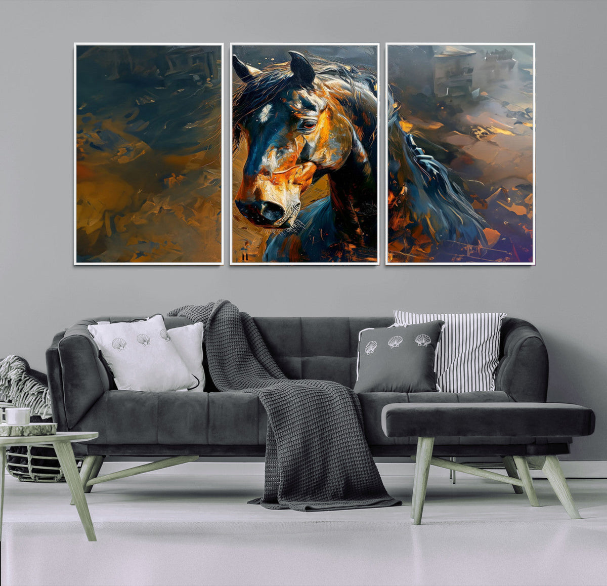 Abstract Horse Wall Art Canvas Print | Farmhouse Wall Decor