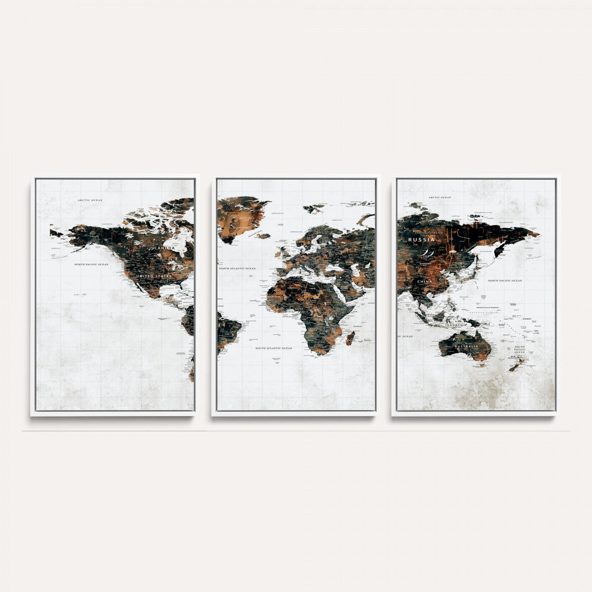 Large World Map Canvas Print – Framed Travel Map Wall Art