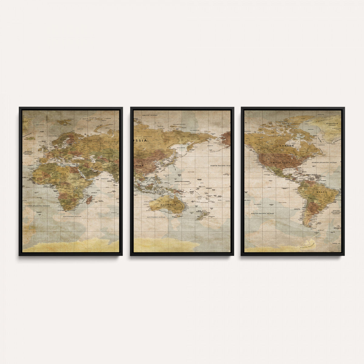 World Map Canvas Print – Detailed Map of the World Wall Art