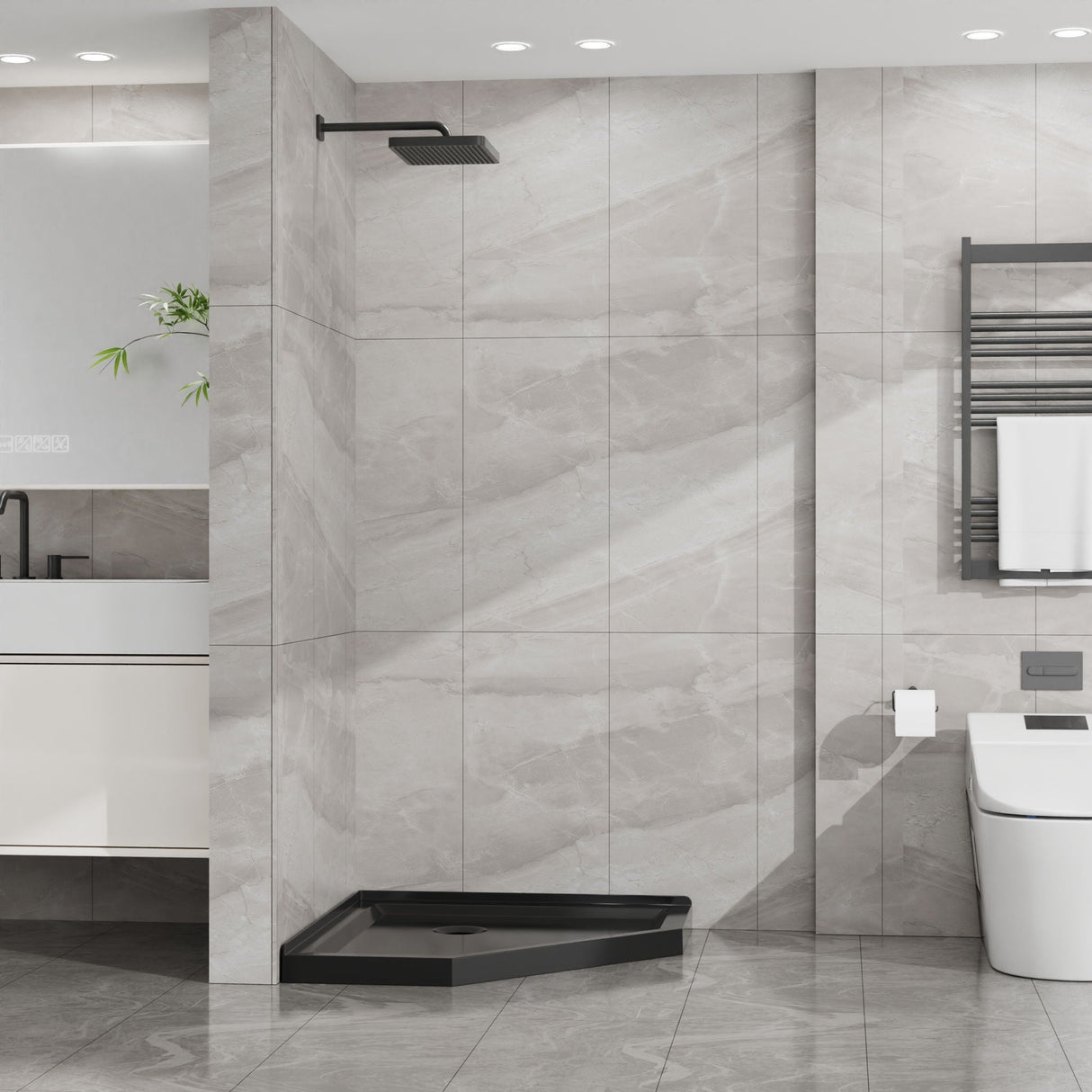 Goodyo - Neo-Angle Shower Base - Black