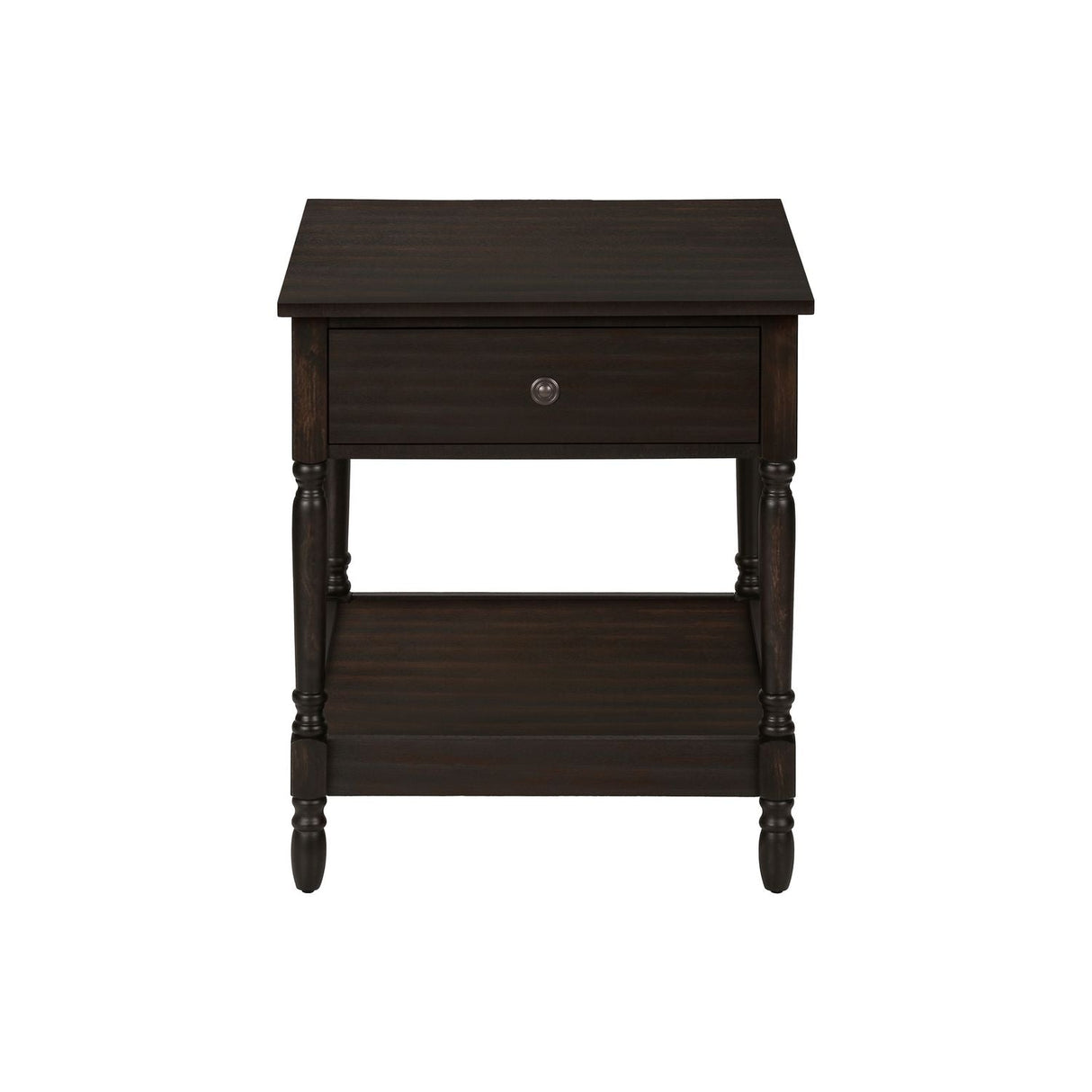 Accent - Table, 2 Tier, Square, Traditional - Walnut