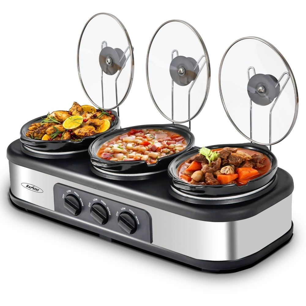 Silver-4.5-QT-Electric-Small-Slow-Cookers-Portable-Crock-Pot-1.5-Quart-Triple-Slow-Cooker-For-Buffet-Kitchen-kitchen-appliance