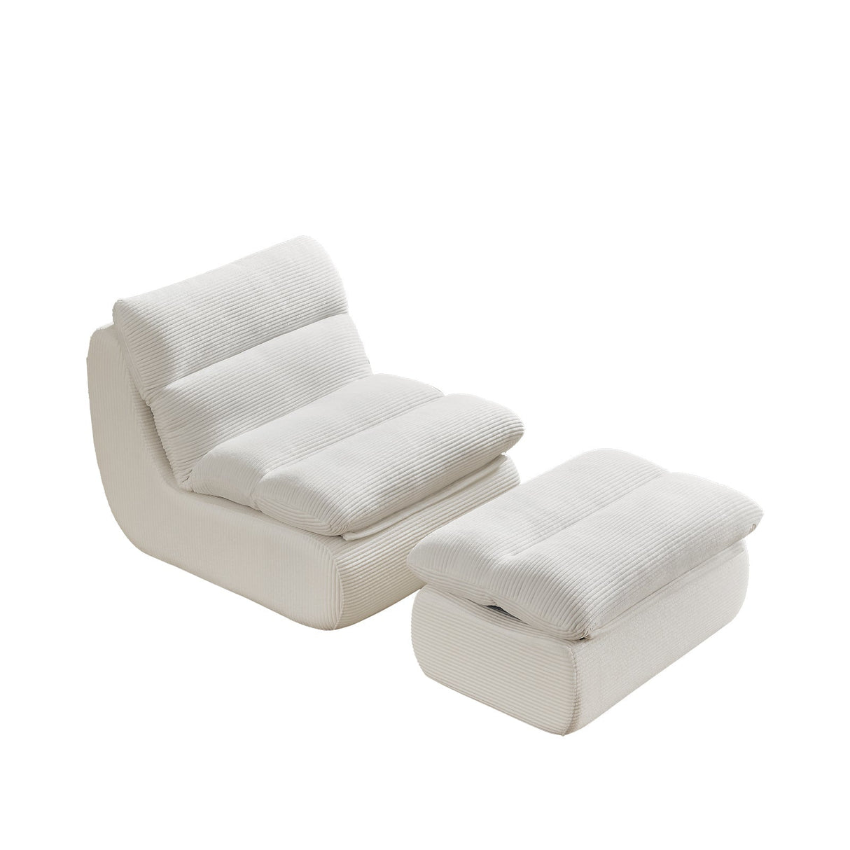 Modern Compressed Lounge Chair with Ottoman