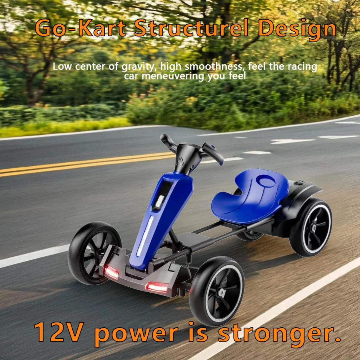 Electric Kids Pedal Go Kart With Adjustable Seat and Foldable Design