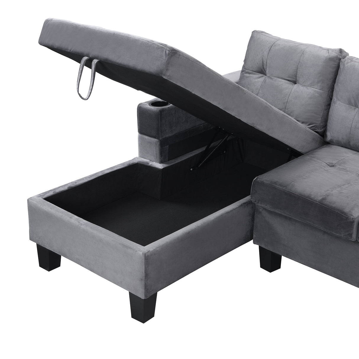 Modern Sectional Sofa Set with L-Shape Chaise Lounge