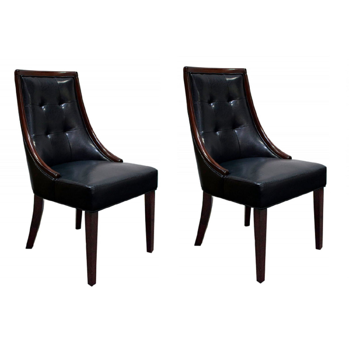 Clair - Tufted Dining Room Side Chair (Set of 2) - Dark Coffee / Black