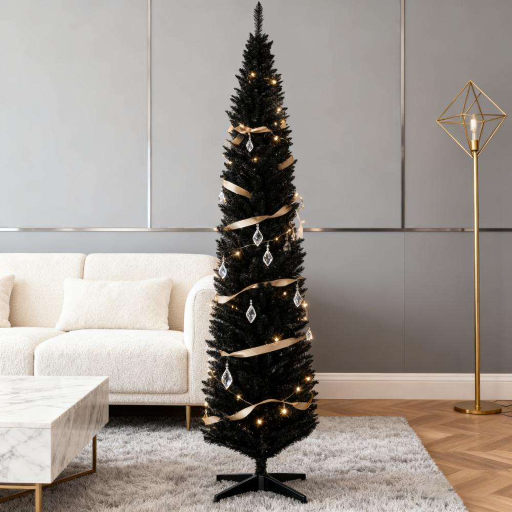Classic Pencil Christmas Tree with Easy Setup - 8ft Tall
