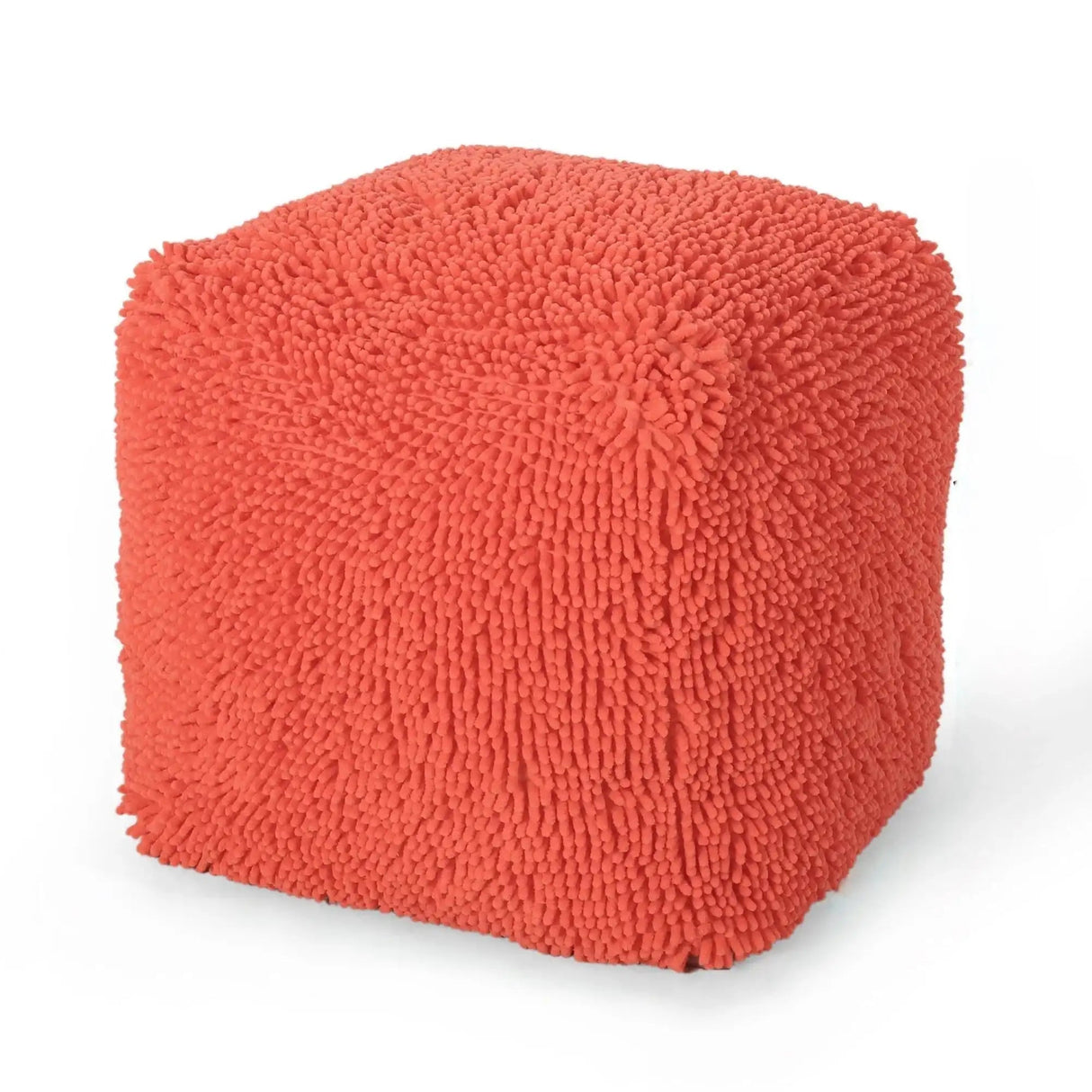 Sunny Square PoufVersatile Ottoman or Floor Cushion - Coral