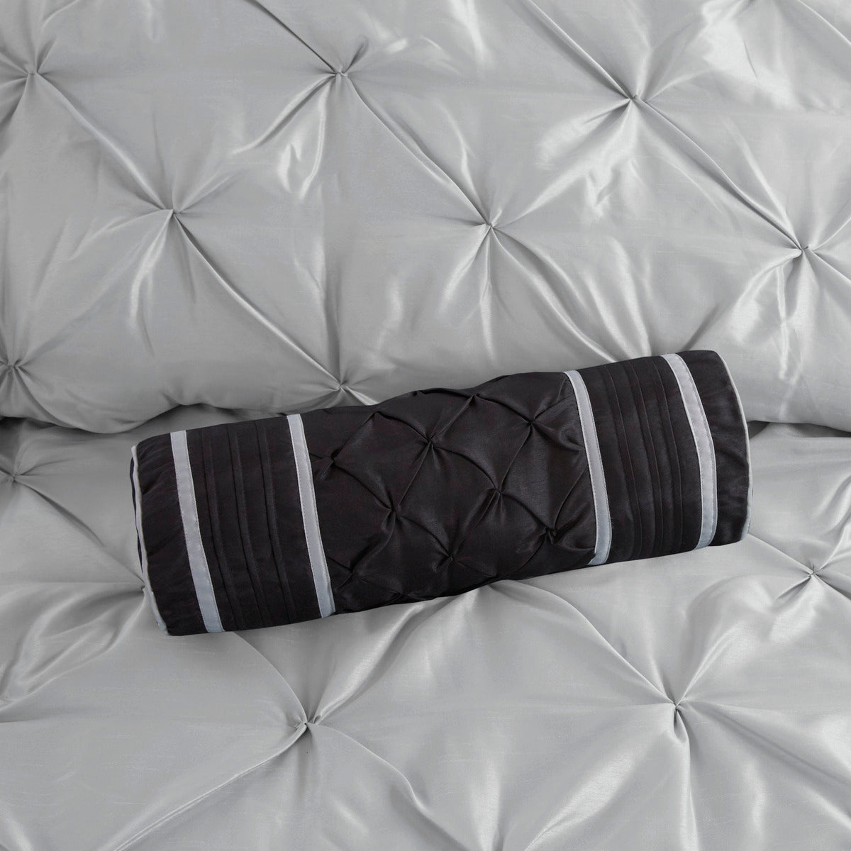 7 Piece Tufted Comforter Set Grey King