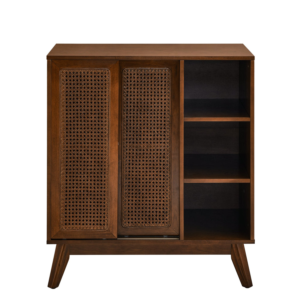 Mid Century Modern Rattan Sideboard Cabinet