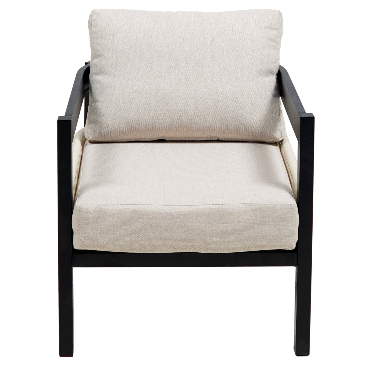 Multi-Person Outdoor Iron Sofa Set with Rattan Decoration