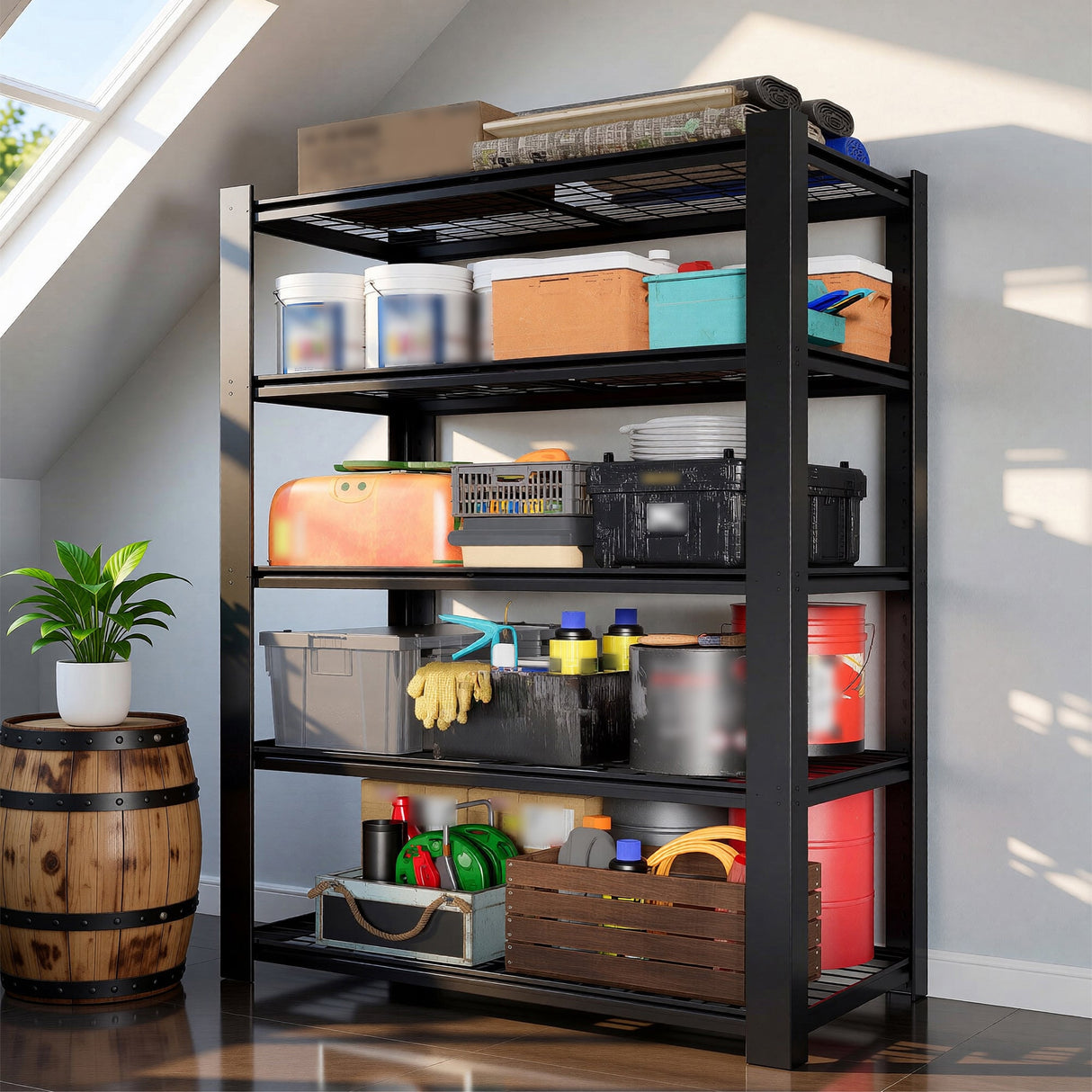 72"H 5-Tier Heavy Duty Shelving Rack