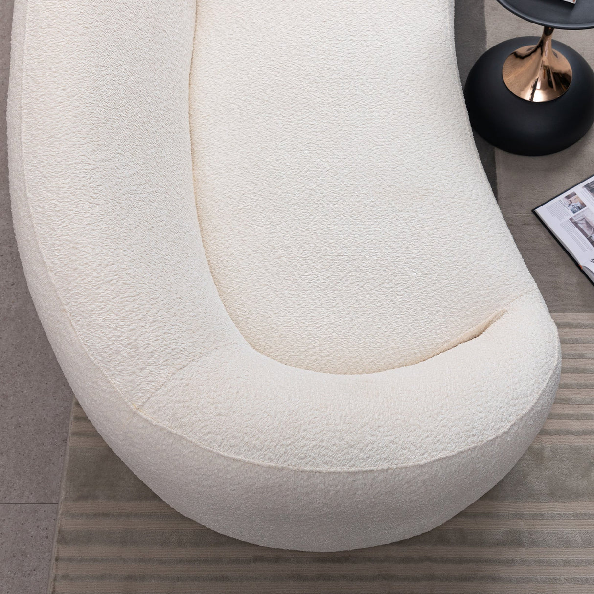 Minimalist Curved Sofa, 3 Seater