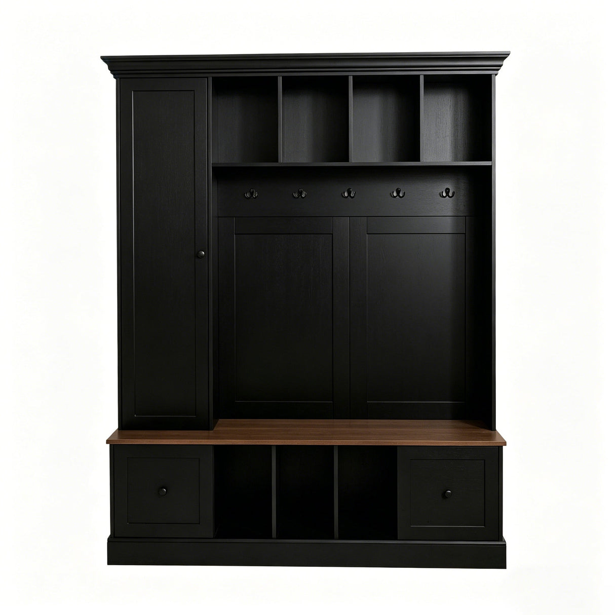 Vibe Haus 62.2'' Farmhouse Hall Tree with Shoe Storage Bench
