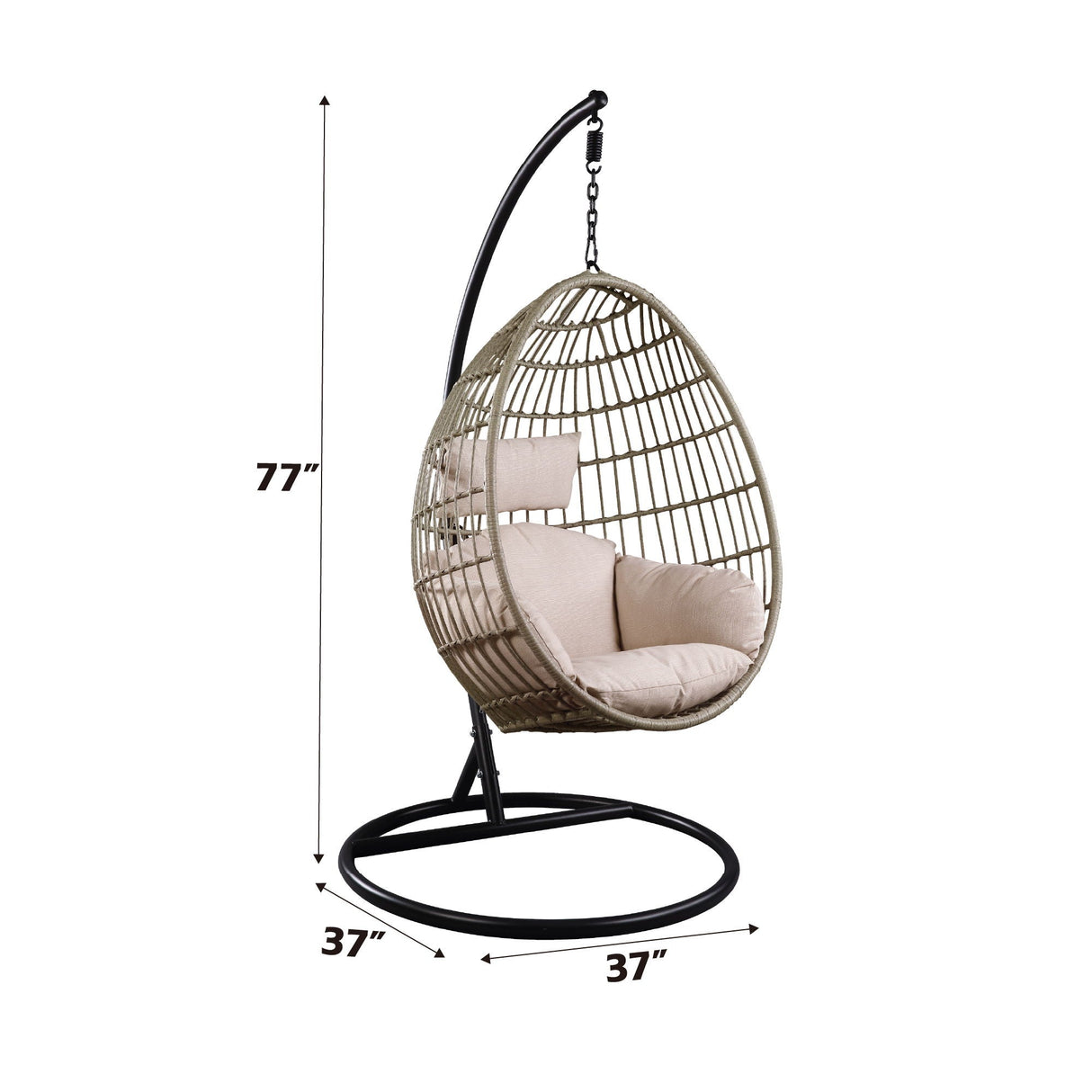 Vasant - Hanging Chair - Fabric & Wicker