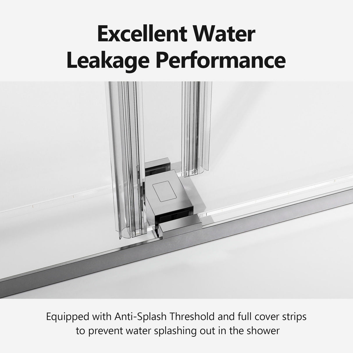 Frameless Double Sliding Soft Close Shower Door, Tempered Glass