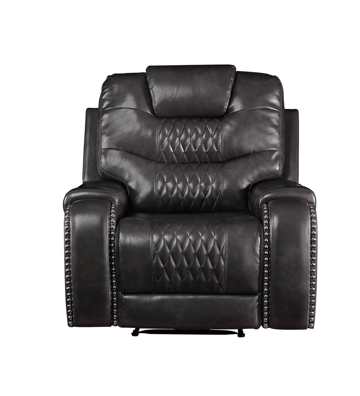 Braylon Magnetite Synthetic Leather Manual Recliner Chair - Brown