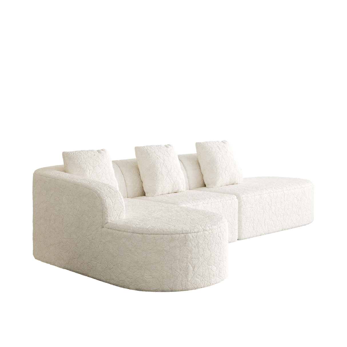 111.8-Inch L-Shaped Curved Modular Sofa