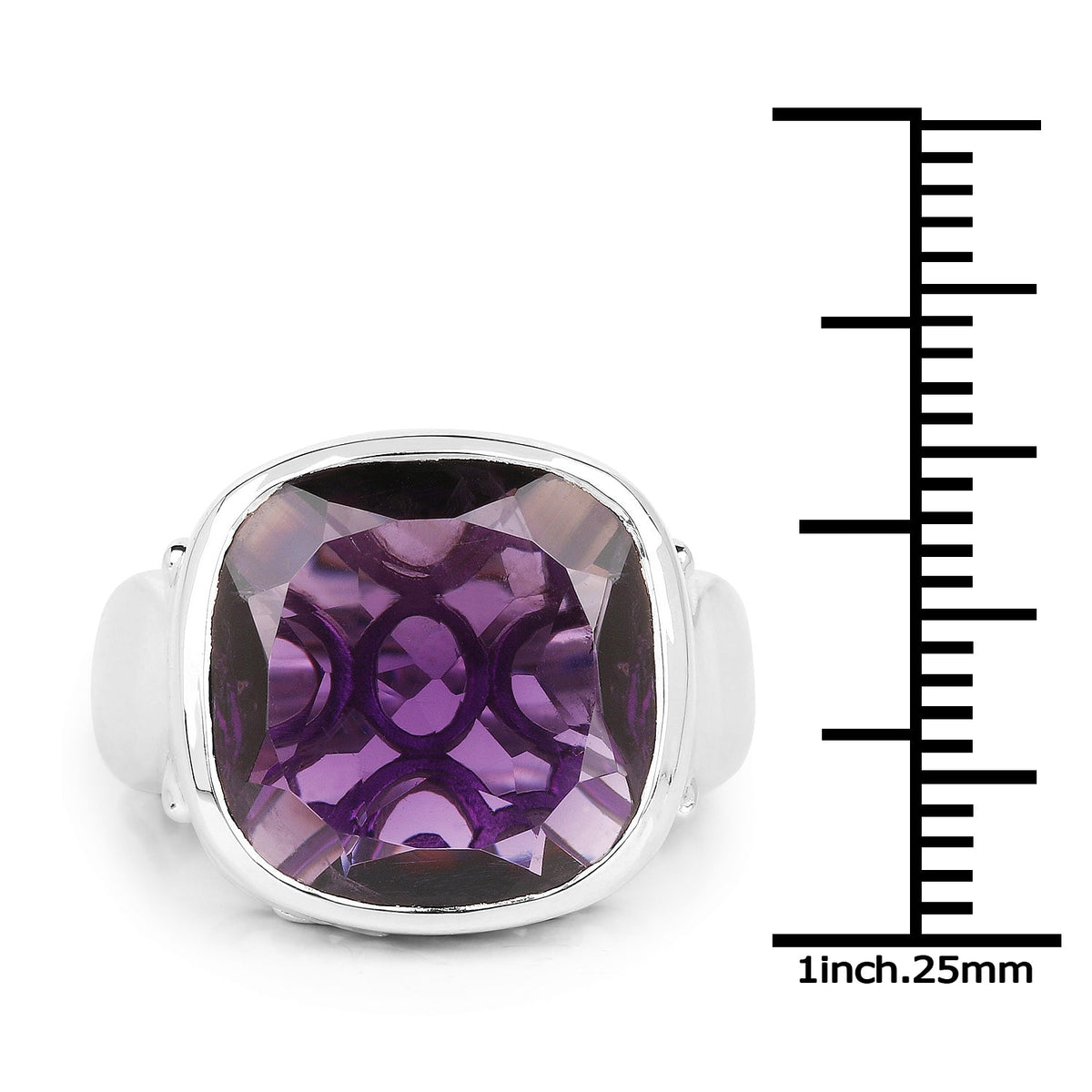 9.00 Carat Genuine Amethyst .925 Sterling Silver Ring