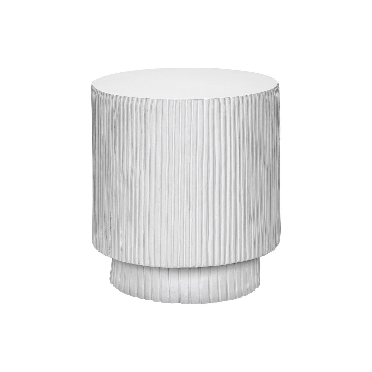 Round Accent Table, Indoor Outdoor - White