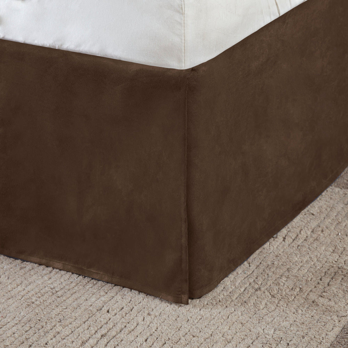 Brown Faux Suede 7 Piece Comforter Set with Decorative Pillows - King