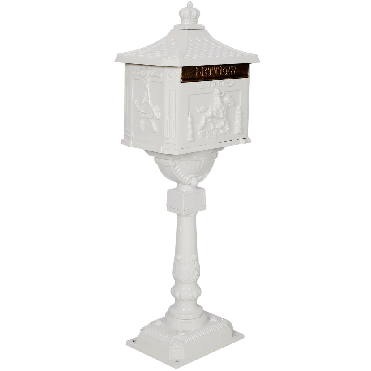 Cast Aluminum Mailbox with Durable Construction – Dark Brown, Black, or White