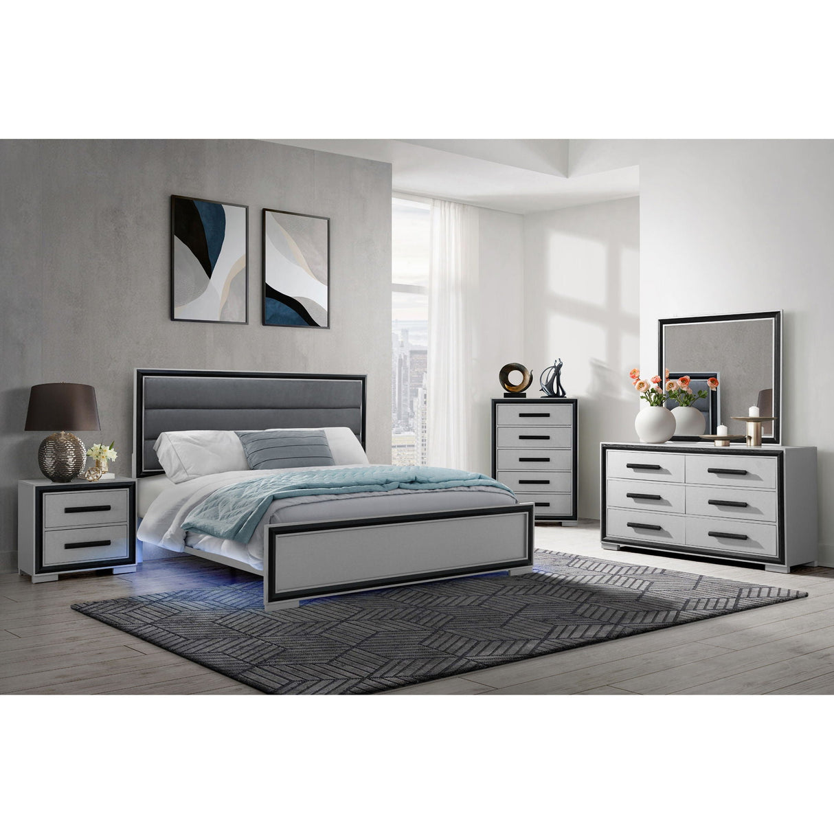 Adelaide - Mirror - Gray / Black