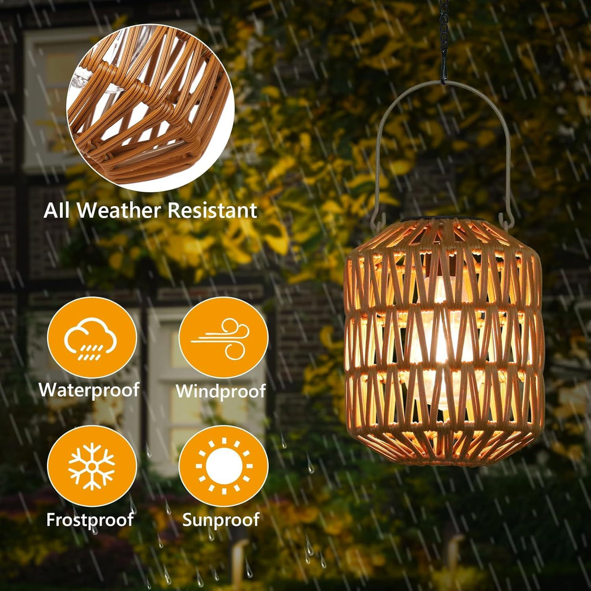 2 Pack Solar Lanterns Outdoor Waterproof