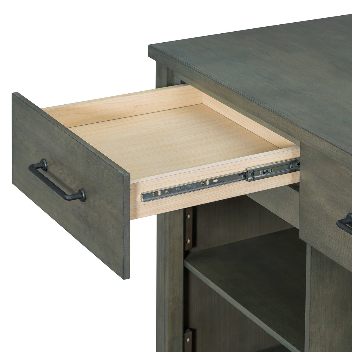 TREXM Extendable Kitchen Island with Storage