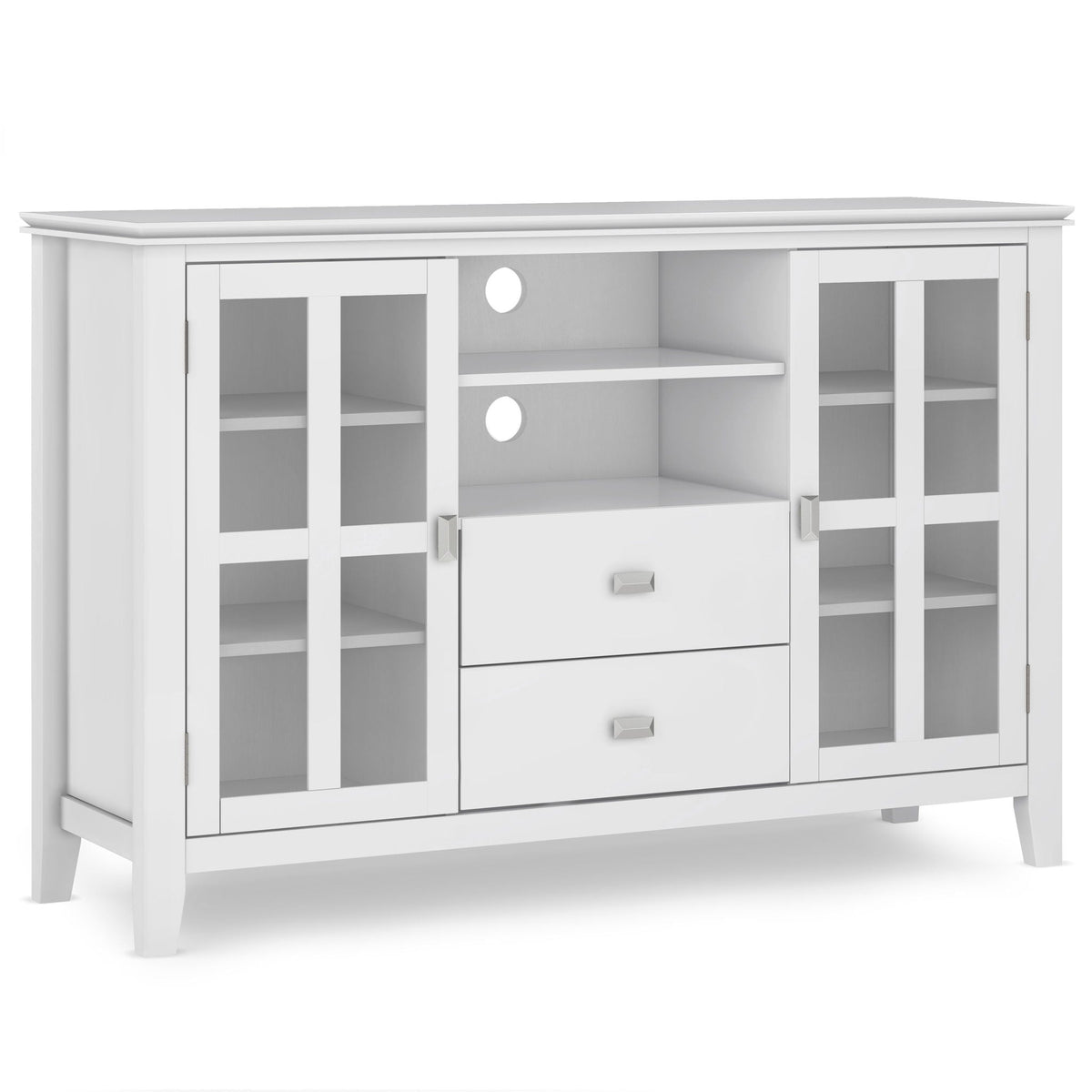 Handcrafted Tall TV Media Stand with Glass Doors and Storage - Multiple Colors