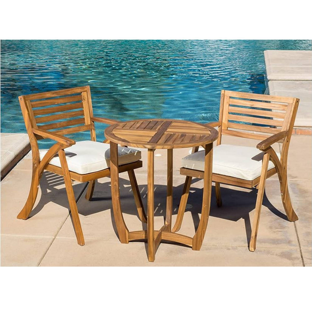 Outdoor Dining Set With Coffee Table And 2 Chairs - Teak