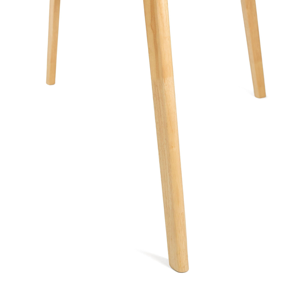 Dining Table With Splayed Rubberwood Legs & Faux Wood Tabletop, Mid Century Modern - White Oak