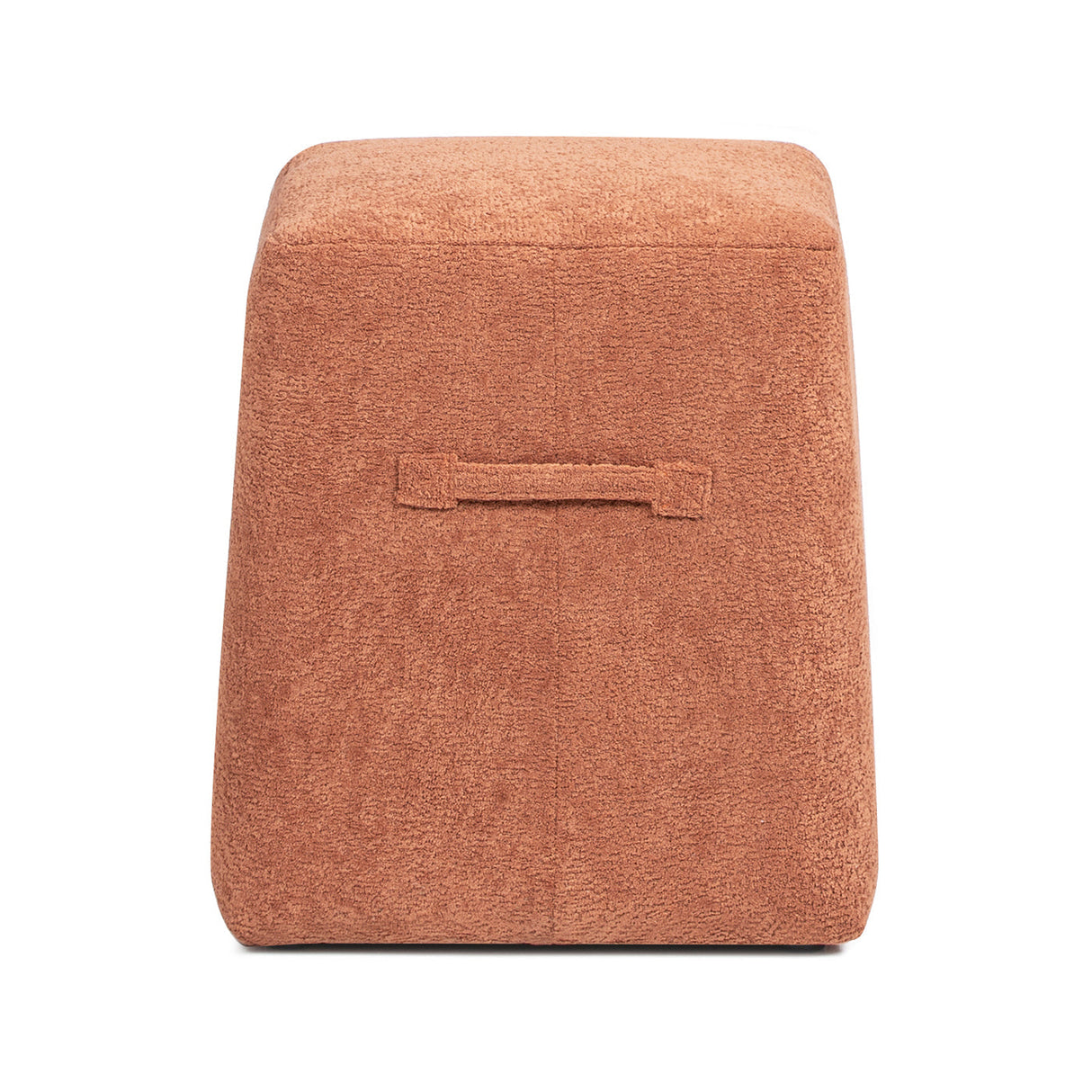 Oliver 16' Tapered Square Upholstered Ottoman in Spice Orange Fleeced Teddy