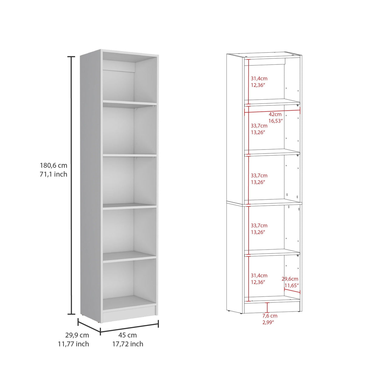 Levan - 3 Piece Living Room Set With 3 Bookcases