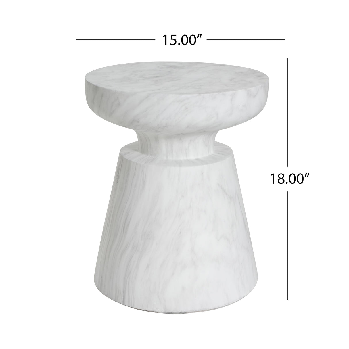 Outdoor Ponti Travertine Side Table, White