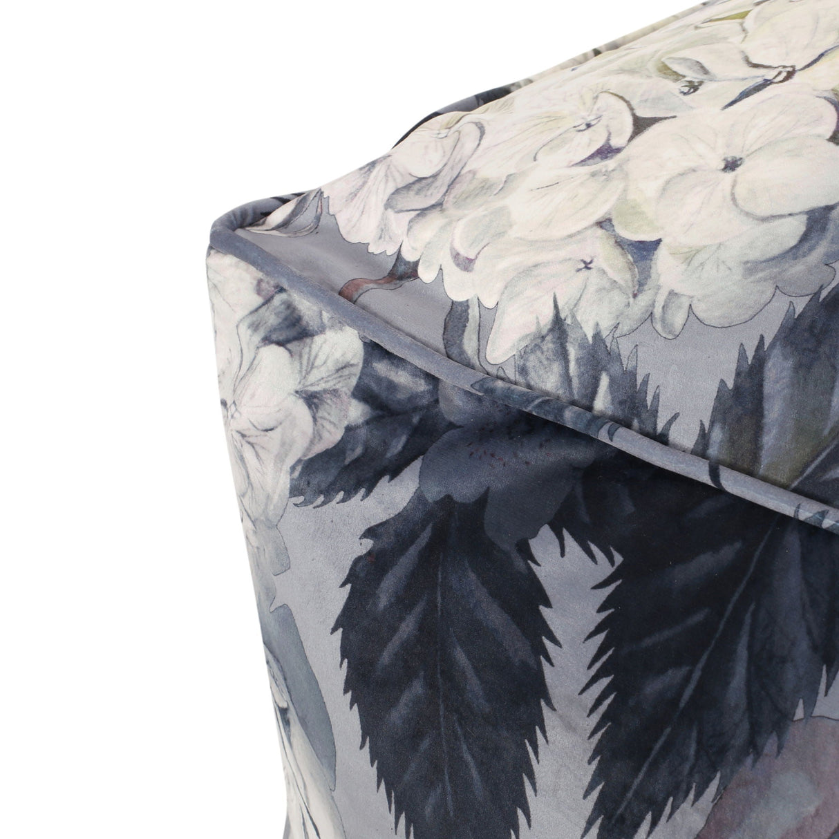 Hazel Large Square Pouf With Flower Print