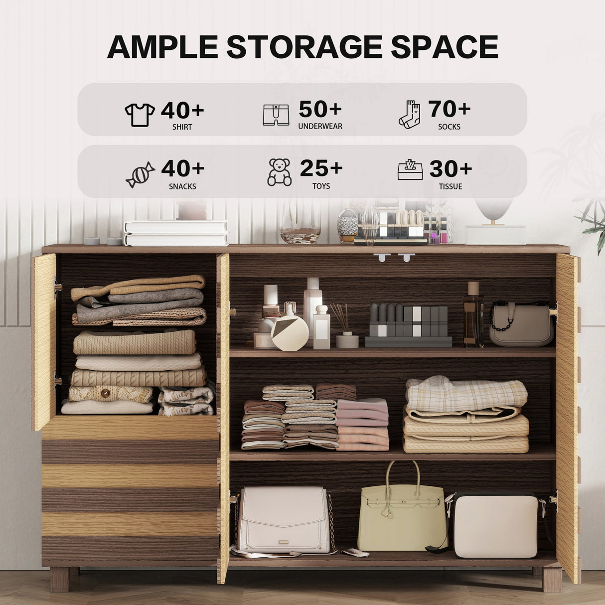 55-Inch Hand-Carved Buffet Sideboard Cabinet