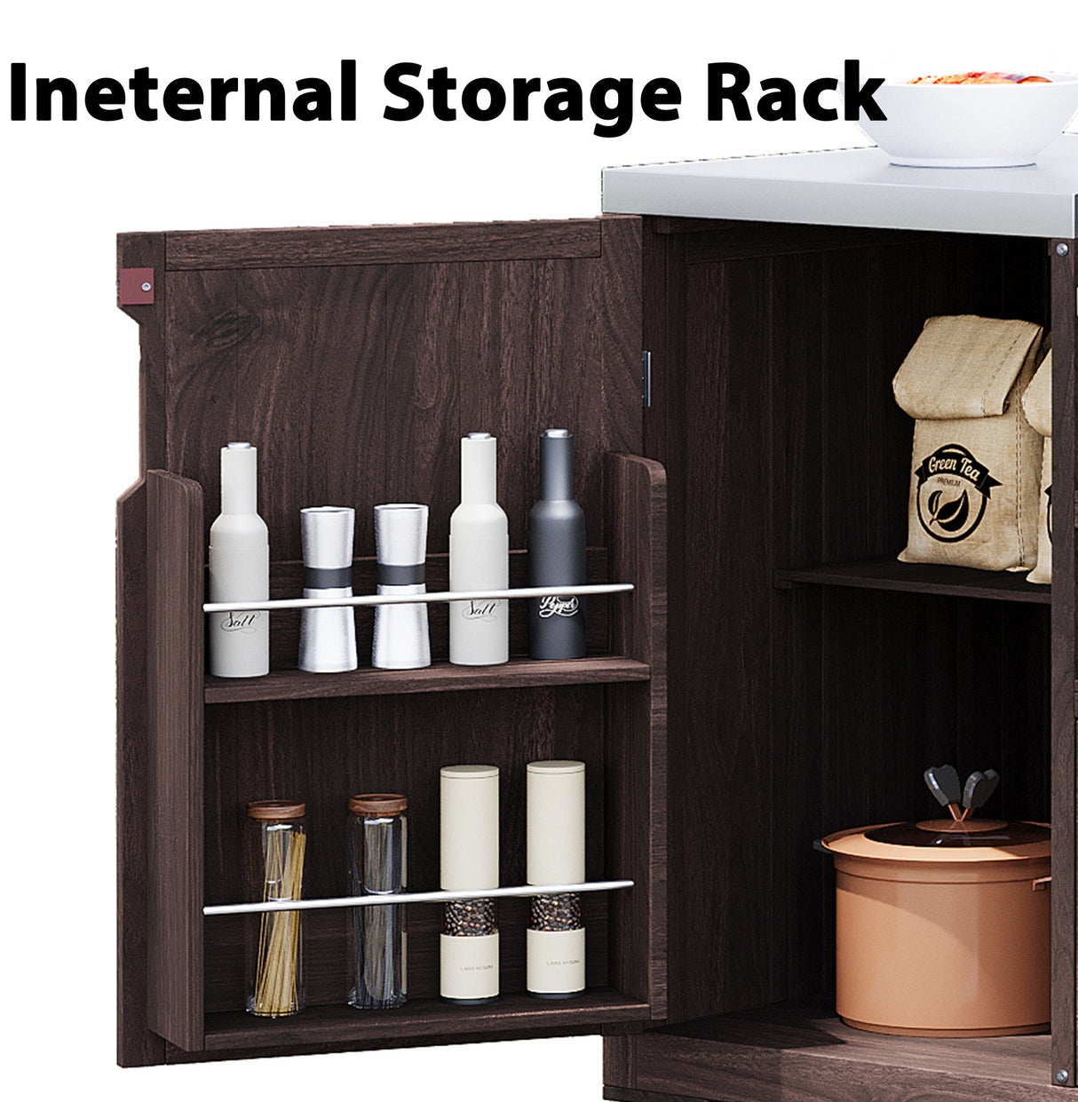 K&K 66.5' Outdoor Kitchen Island for Big Green Egg Grills