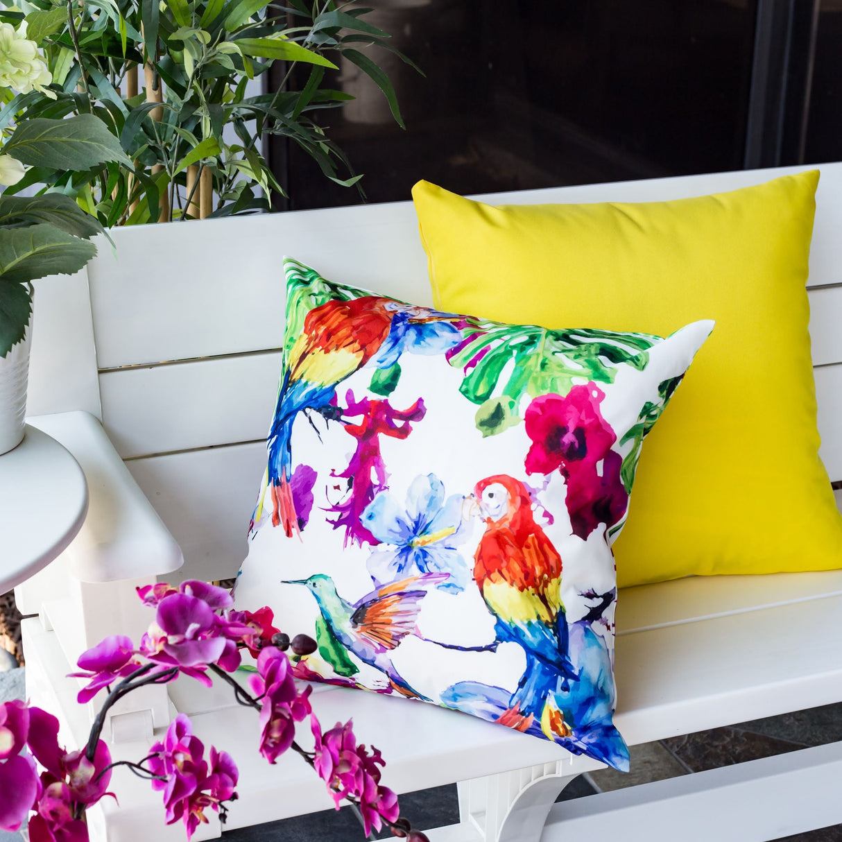 Tropical Parrot Outdoor & Indoor Pillow Set of 2