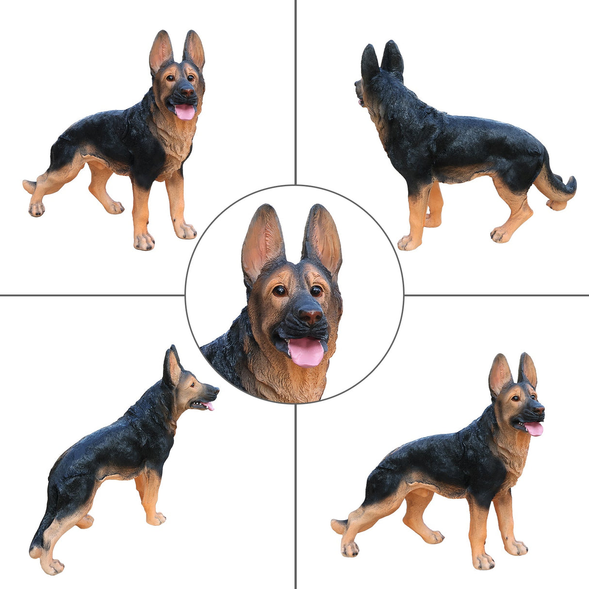 Outdoor German Shepherd Dog Statue Greeter Garden Decor