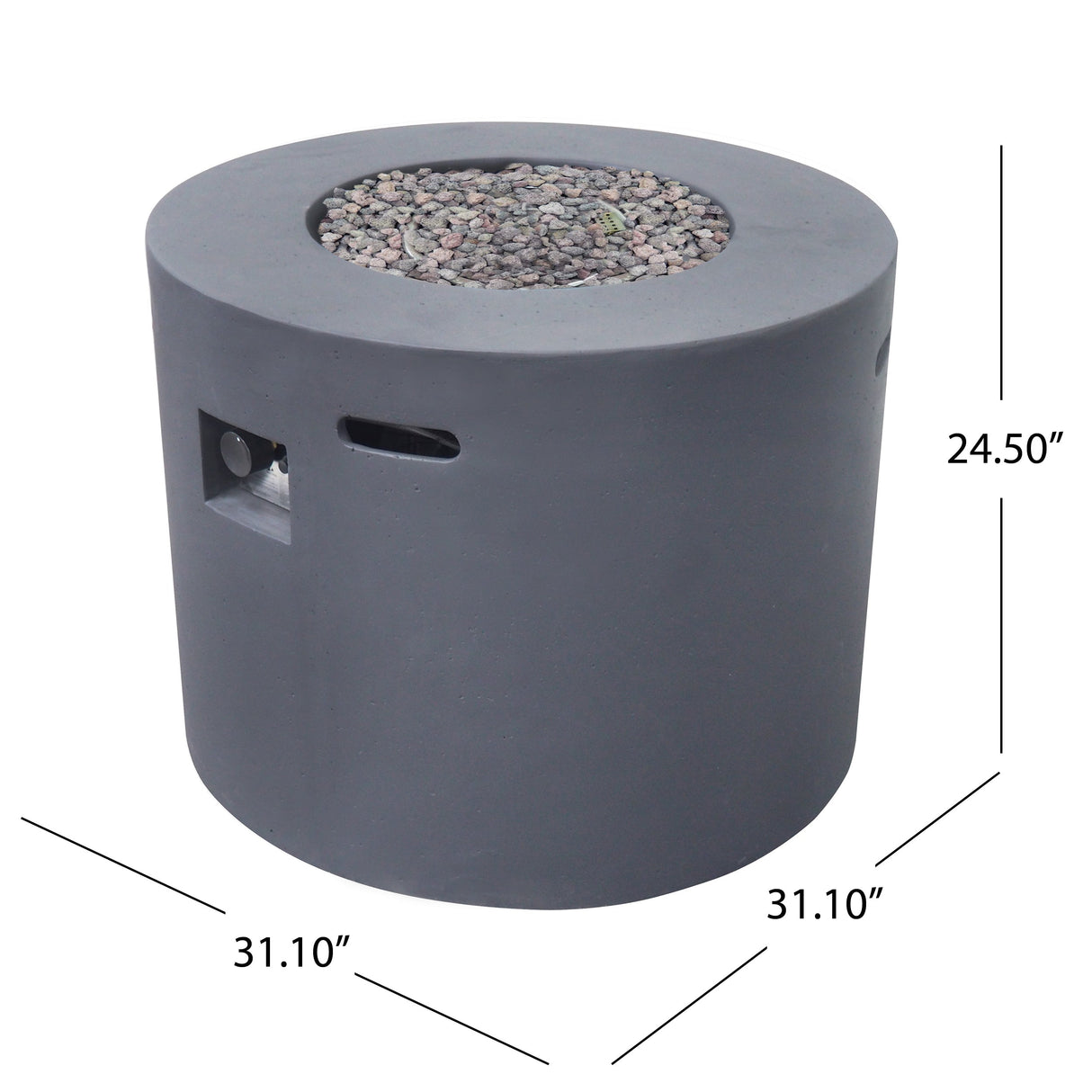 Contemporary 31' Round MGO Fire Pit with 40,000 BTU