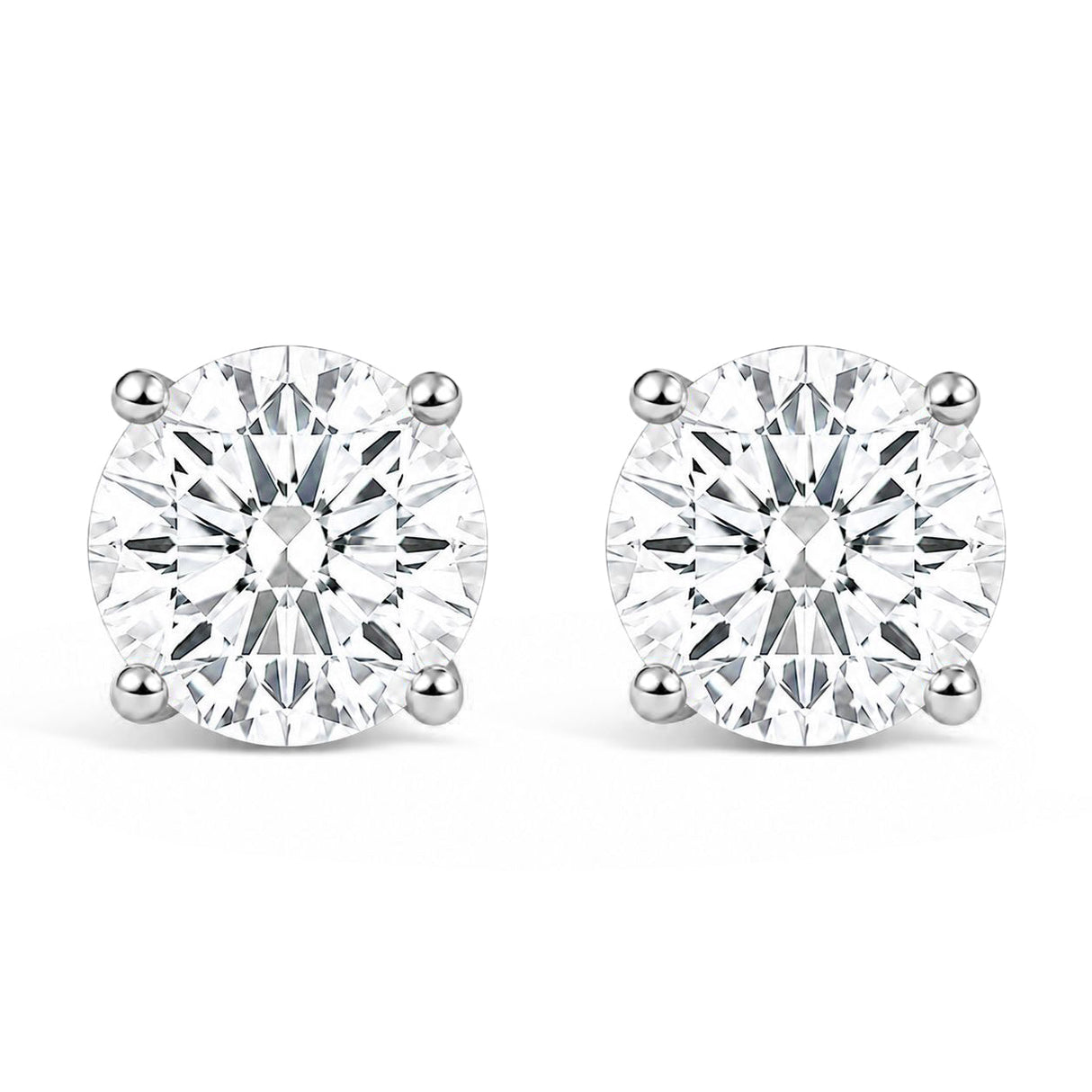 IGI Certified 14K Yellow Gold 1.00 Cttw Round Lab Grown Diamond Solitaire Stud Earrings