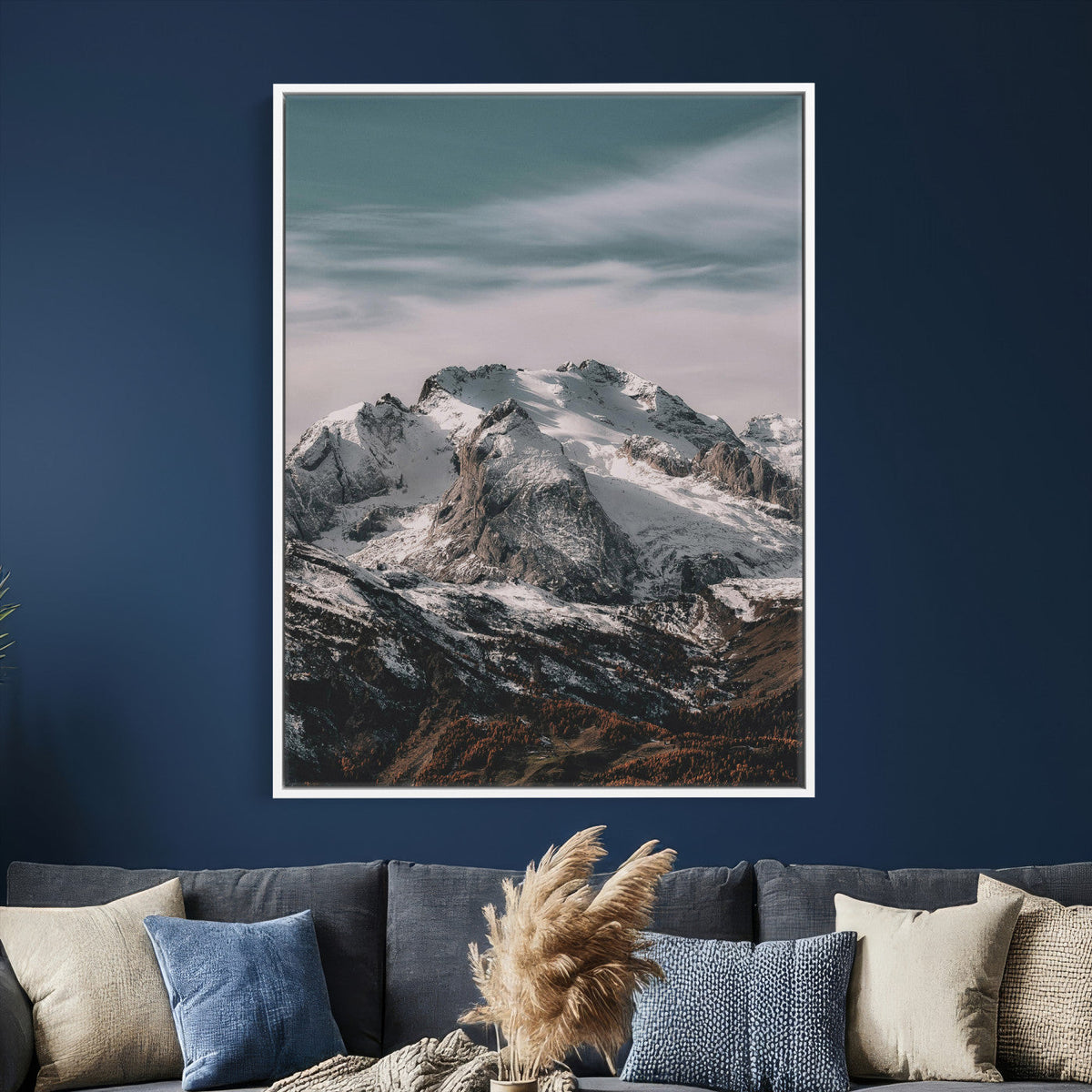 Alpine Mountain Landscape Wall Art Canvas Print, Snowy Peak