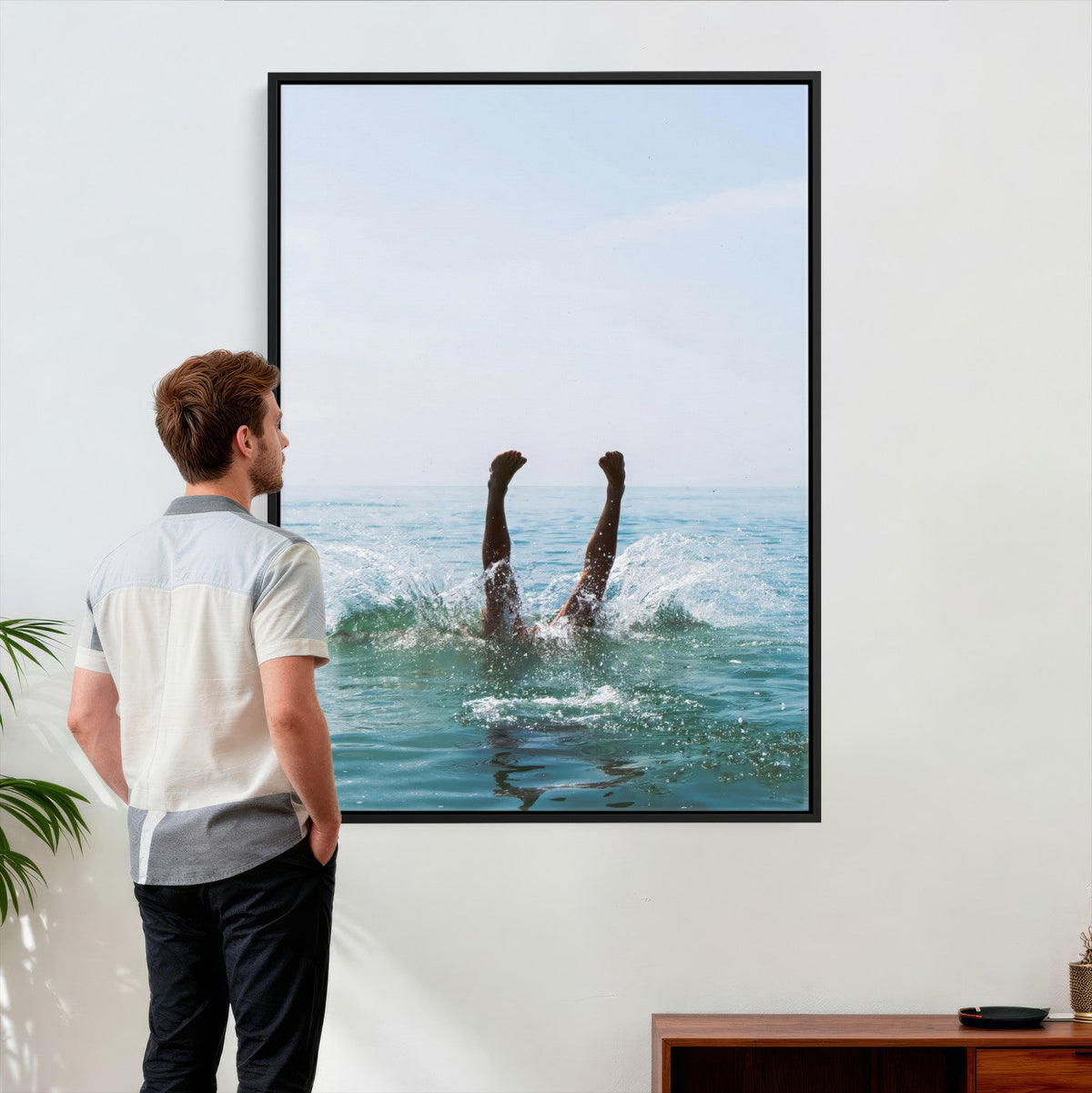 Splash Dive Wall Art – Ocean Waves Canvas Print, Summer Swim