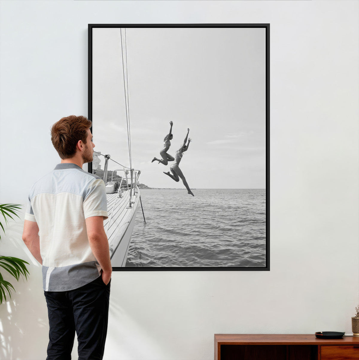 Ocean Dive Wall Art – Summer Splash Canvas Print, Waves &