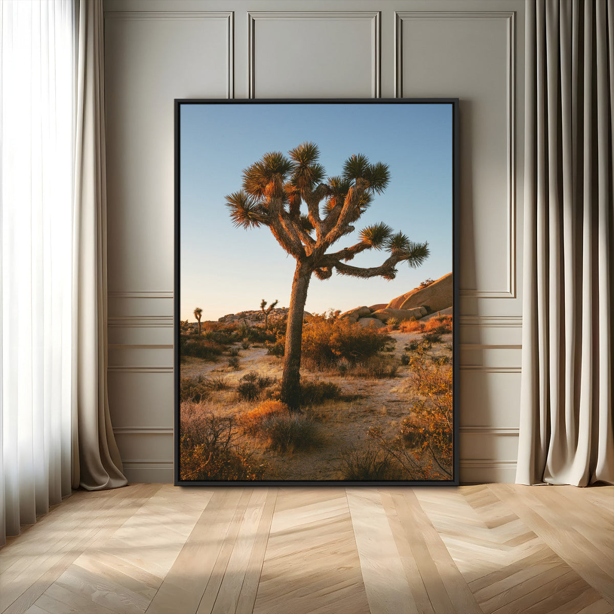 Joshua Tree Wall Art Canvas Print – Framed Desert Sunset