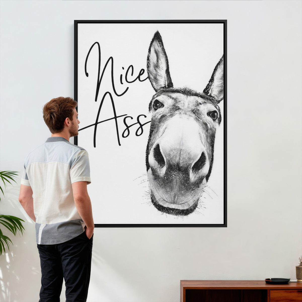 Nice Ass Funny Canvas Wall Art for Bathroom Wall Decor Cute